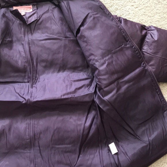 Eggplant Color Hooded Puffer Jacket - Picture 8 of 8